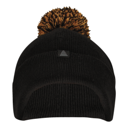 Football Bobble Hat Black/Amber