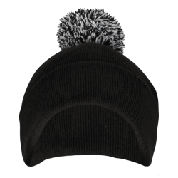Football Bobble Hat Black/White